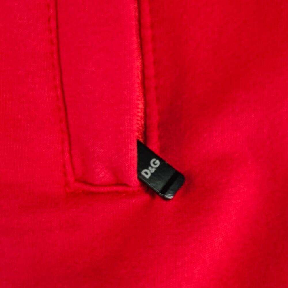 RED ZIP-UP HOODED SWEATSHIRT WITH W/ DG LOGO MADE IN COLOMBIA SIZE LARGE COTTON - Picture 9 of 13